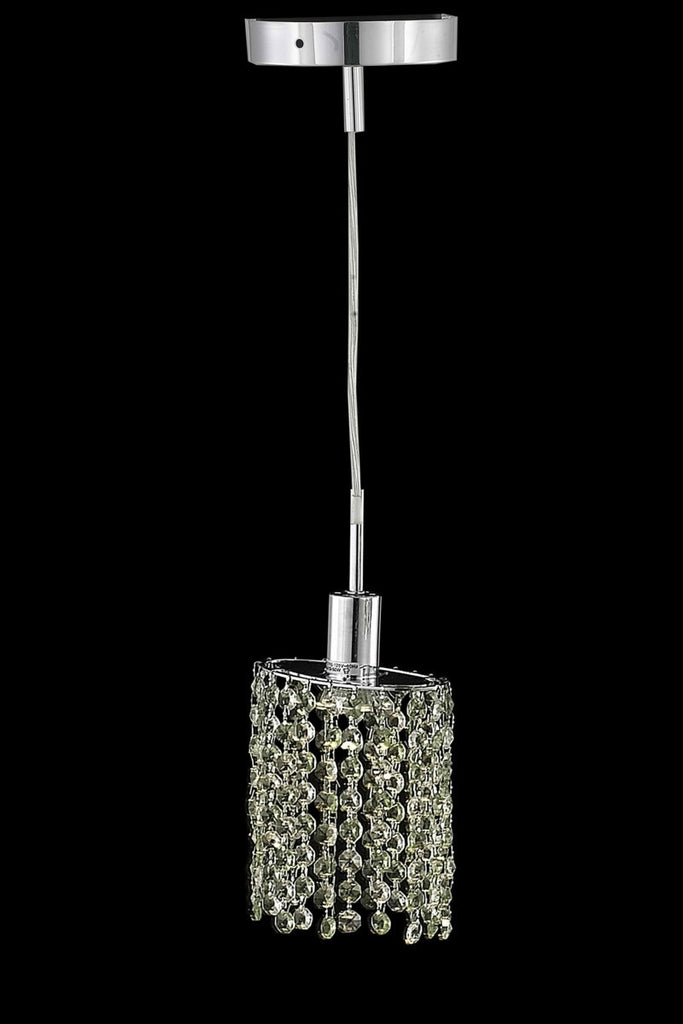 C121-1381D-R-E-TO/RC By Elegant Lighting Mini Collection 1 Light Pendants Chrome Finish