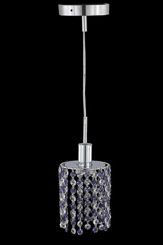 C121-1381D-R-R-GT/RC By Elegant Lighting Mini Collection 1 Light Pendants Chrome Finish