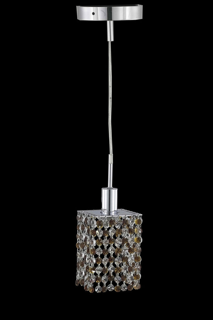 C121-1381D-R-S-BO/RC By Elegant Lighting Mini Collection 1 Light Pendants Chrome Finish