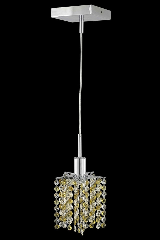 C121-1381D-S-P-GT/RC By Elegant Lighting Mini Collection 1 Light Pendants Chrome Finish