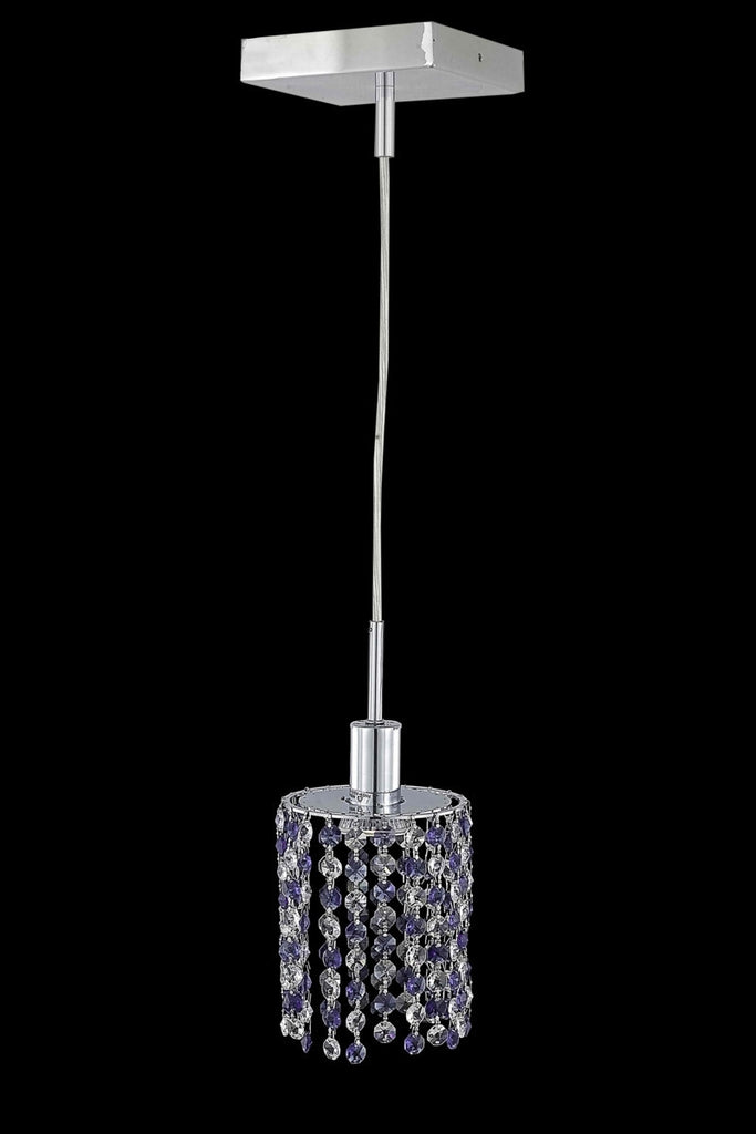 C121-1381D-S-R-BO/RC By Elegant Lighting Mini Collection 1 Light Pendants Chrome Finish