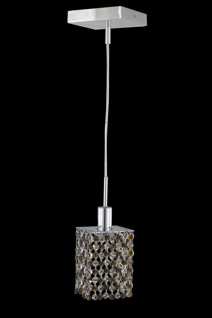 C121-1381D-S-S-LP/RC By Elegant Lighting Mini Collection 1 Light Pendants Chrome Finish