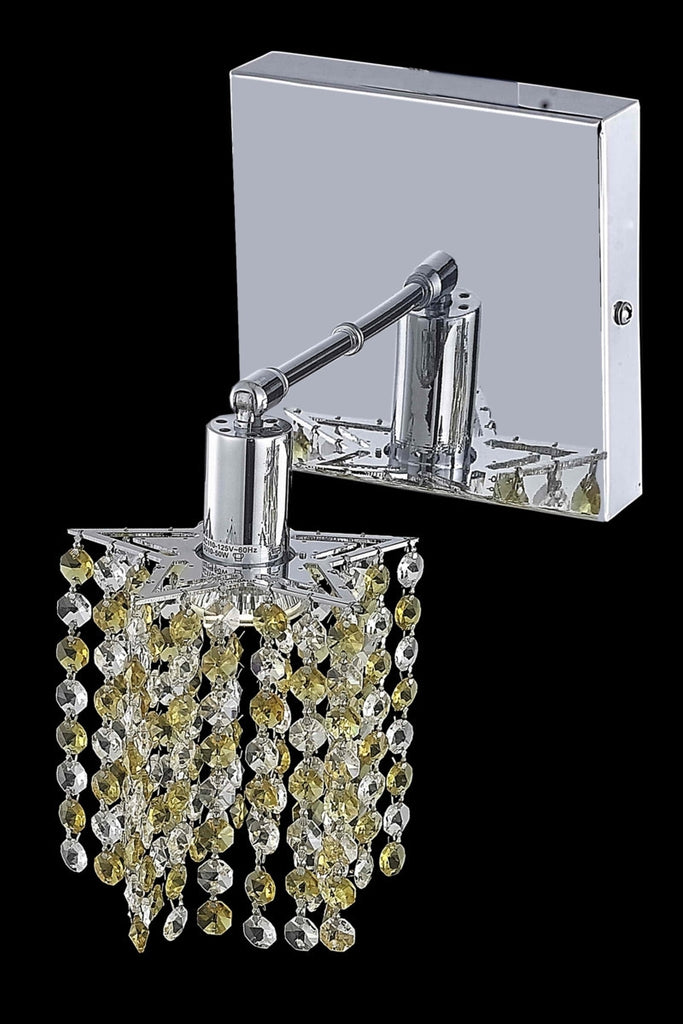 C121-1381W-S-P-BO/RC By Elegant Lighting Mini Collection 1 Light Wall Sconces Chrome Finish