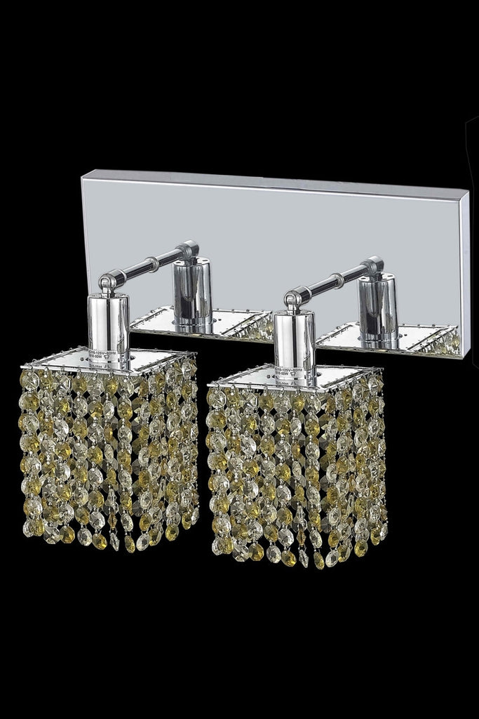 C121-1382W-O-S-RO/RC By Elegant Lighting Mini Collection 2 Light Wall Sconces Chrome Finish