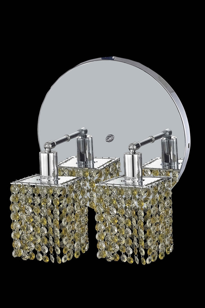 C121-1382W-R-S-TO/RC By Elegant Lighting Mini Collection 2 Light Wall Sconces Chrome Finish