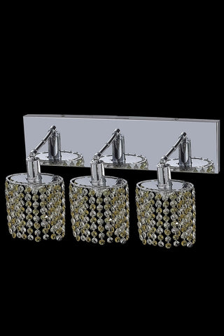 C121-1383W-O-E-LP/RC By Elegant Lighting Mini Collection 3 Light Wall Sconces Chrome Finish