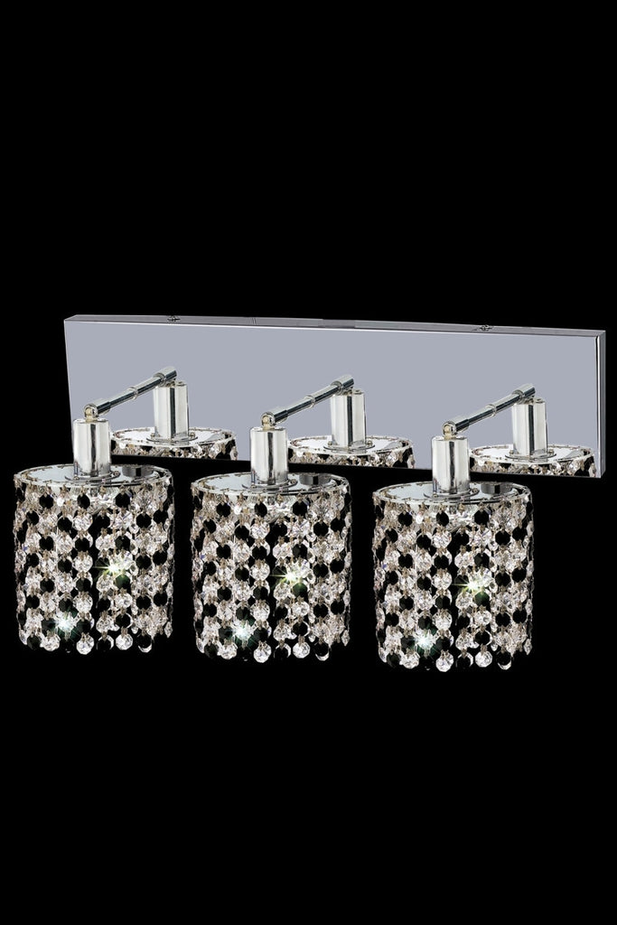 C121-1383W-O-R-BO/RC By Elegant Lighting Mini Collection 3 Light Wall Sconces Chrome Finish