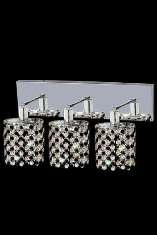 C121-1383W-O-R-RO/RC By Elegant Lighting Mini Collection 3 Light Wall Sconces Chrome Finish