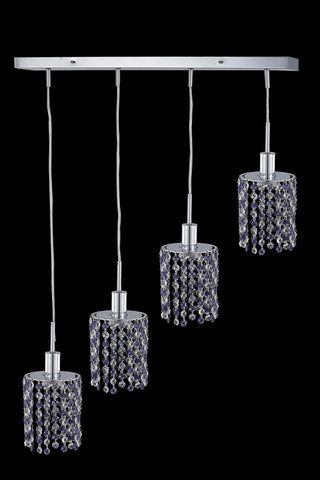 C121-1384D-O-R-LT/RC By Elegant Lighting Mini Collection 4 Light Pendants Chrome Finish