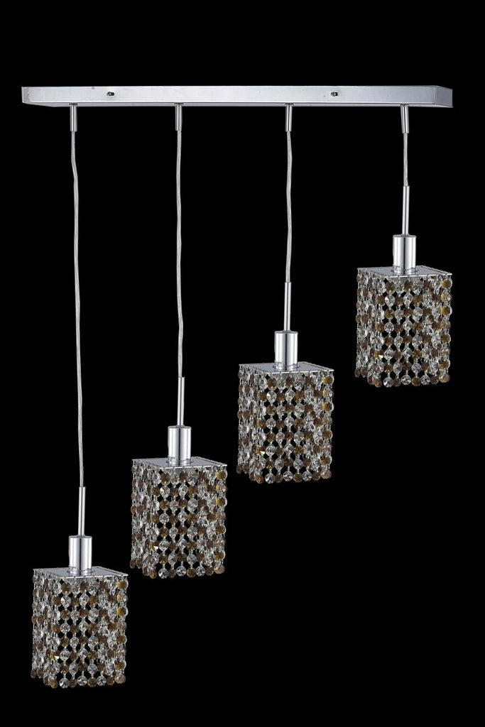 C121-1384D-O-S-RO/RC By Elegant Lighting Mini Collection 4 Light Pendants Chrome Finish