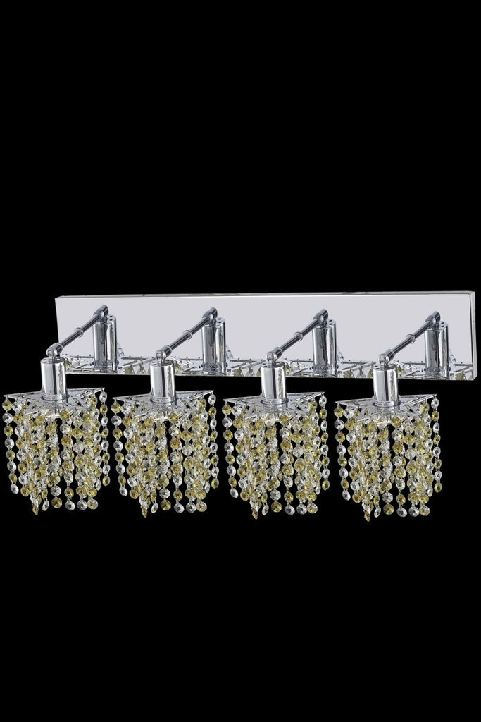 C121-1384W-O-P-TO/RC By Elegant Lighting Mini Collection 4 Light Wall Sconces Chrome Finish