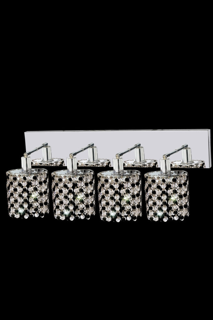 C121-1384W-O-R-TO/RC By Elegant Lighting Mini Collection 4 Light Wall Sconces Chrome Finish