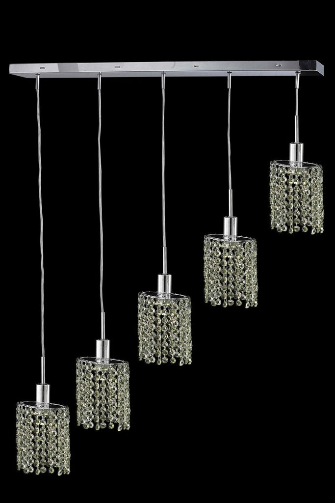 C121-1385D-O-E-BO/RC By Elegant Lighting Mini Collection 5 Light Chandeliers Chrome Finish