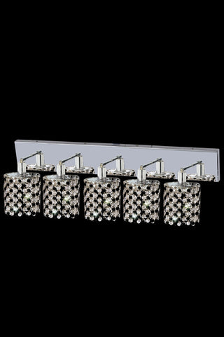 C121-1385W-O-R-BO/RC By Elegant Lighting Mini Collection 5 Light Wall Sconces Chrome Finish