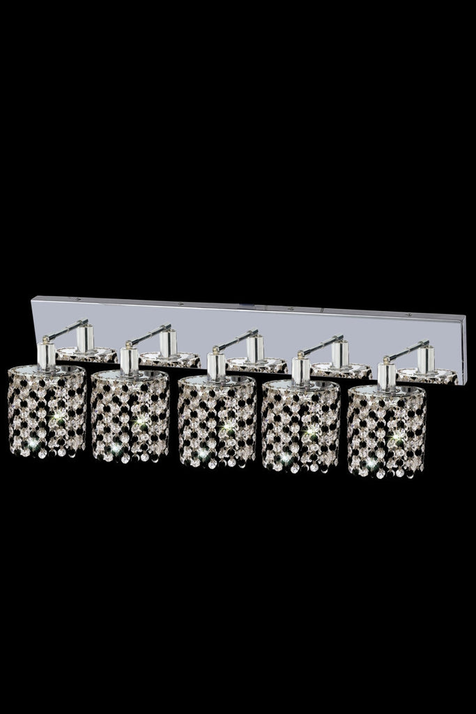 C121-1385W-O-R-TO/RC By Elegant Lighting Mini Collection 5 Light Wall Sconces Chrome Finish