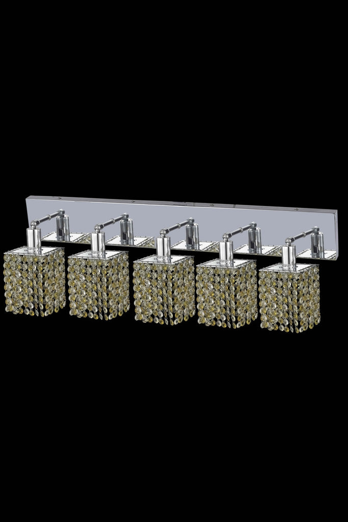 C121-1385W-O-S-GT/RC By Elegant Lighting Mini Collection 5 Light Wall Sconces Chrome Finish