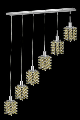 C121-1386D-O-P-BO/RC By Elegant Lighting Mini Collection 6 Light Chandeliers Chrome Finish