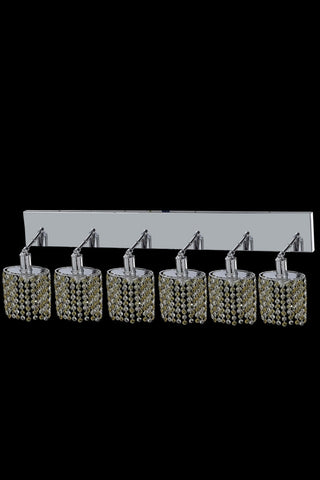 C121-1386W-O-E-LT/RC By Elegant Lighting Mini Collection 6 Light Wall Sconces Chrome Finish