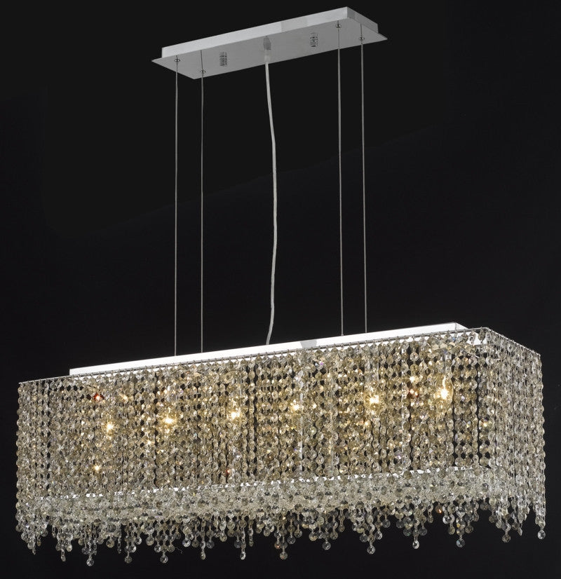 C121-1391D38C-TO/RC By Elegant Lighting Moda Collection 6 Light Chandeliers Chrome Finish