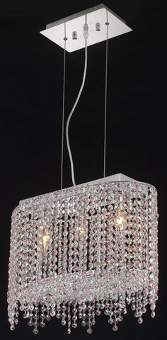 C121-1392D18C-LP/RC By Elegant Lighting Moda Collection 3 Light Chandeliers Chrome Finish