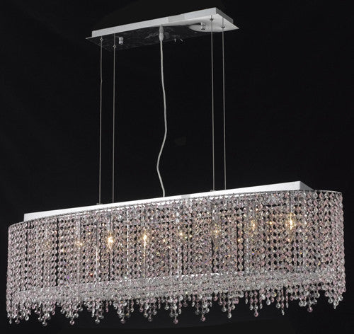 C121-1392D46C-GT/RC By Elegant Lighting Moda Collection 8 Light Chandeliers Chrome Finish
