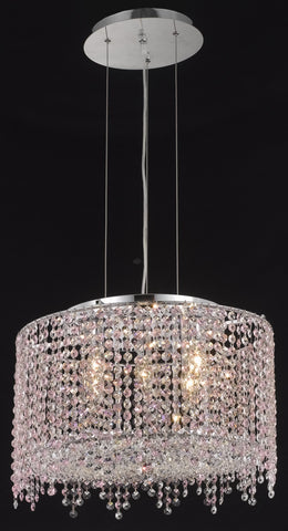 C121-1393D18C-LT/RC By Elegant Lighting Moda Collection 5 Light Chandeliers Chrome Finish