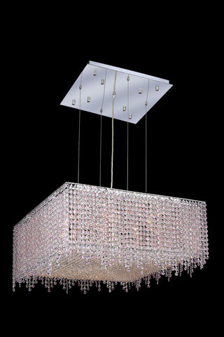 C121-1394D26C-LP/RC By Elegant Lighting Moda Collection 13 Light Chandeliers Chrome Finish