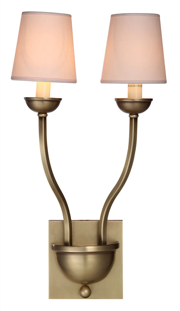 C121-1400W2BB By Elegant Lighting - Vineland Collection Burnished Brass Finish 2 Lights Wall Sconce
