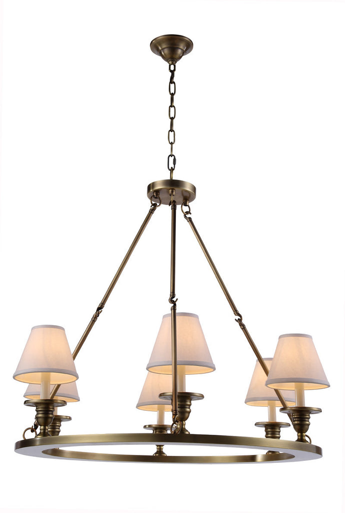 C121-1402D32BB By Elegant Lighting - Chester Collection Burnished Brass Finish 6 Lights Pendant lamp