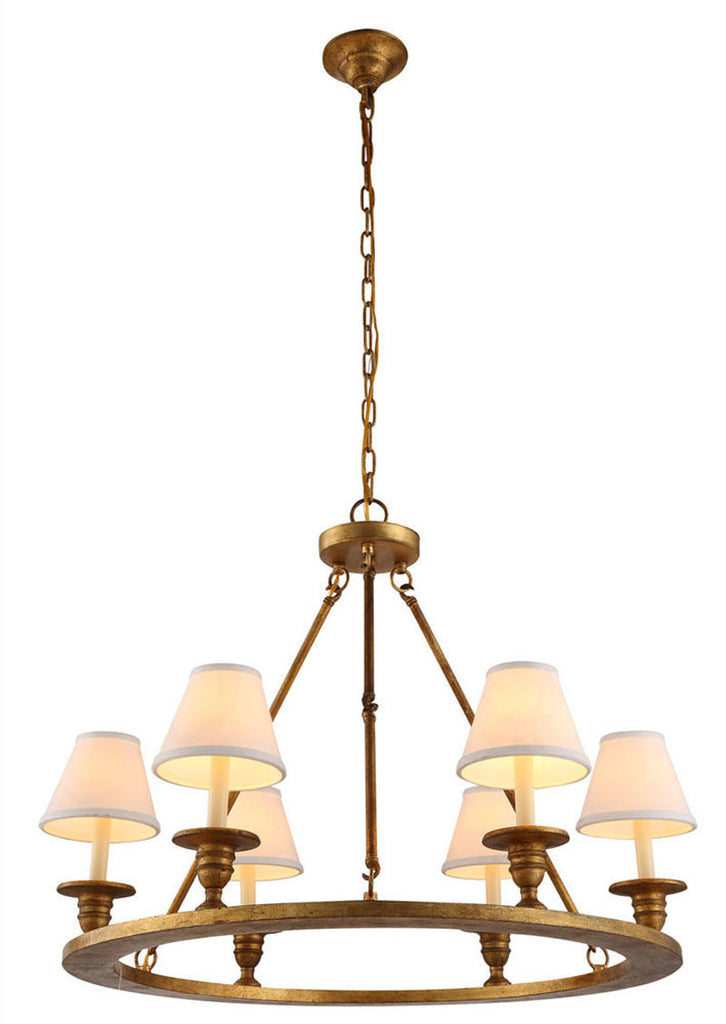 C121-1402D32GI By Elegant Lighting - Chester Collection Golden Iron Finish 6 Lights Pendant lamp