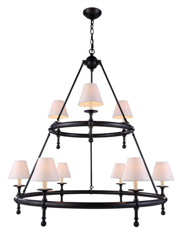 C121-1406G45BZ By Elegant Lighting - Montgomery Collection Bronze Finish 9 Lights Pendant lamp