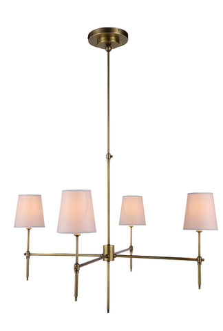 C121-1412G36BB By Elegant Lighting - Baldwin Collection Burnish Brass Finish 4 Lights Pendant lamp