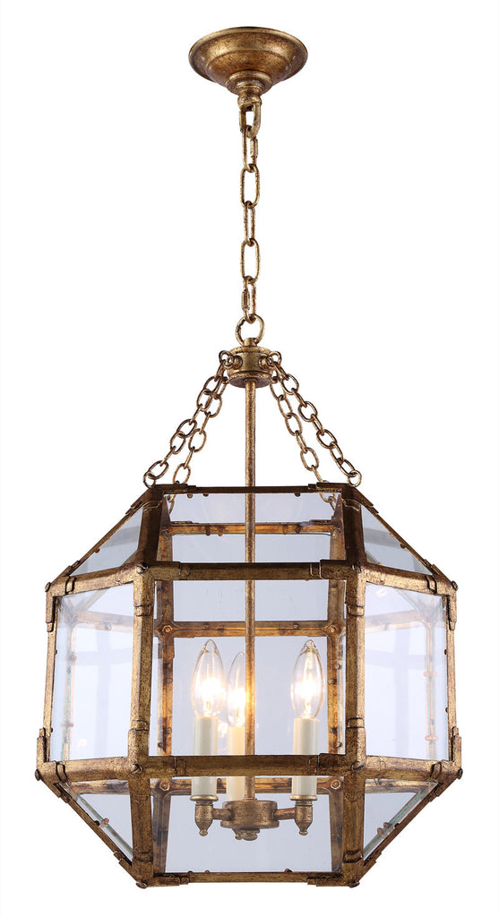 C121-1413D14GI By Elegant Lighting - Gordon Collection Golden Iron Finish 3 Lights Pendant lamp