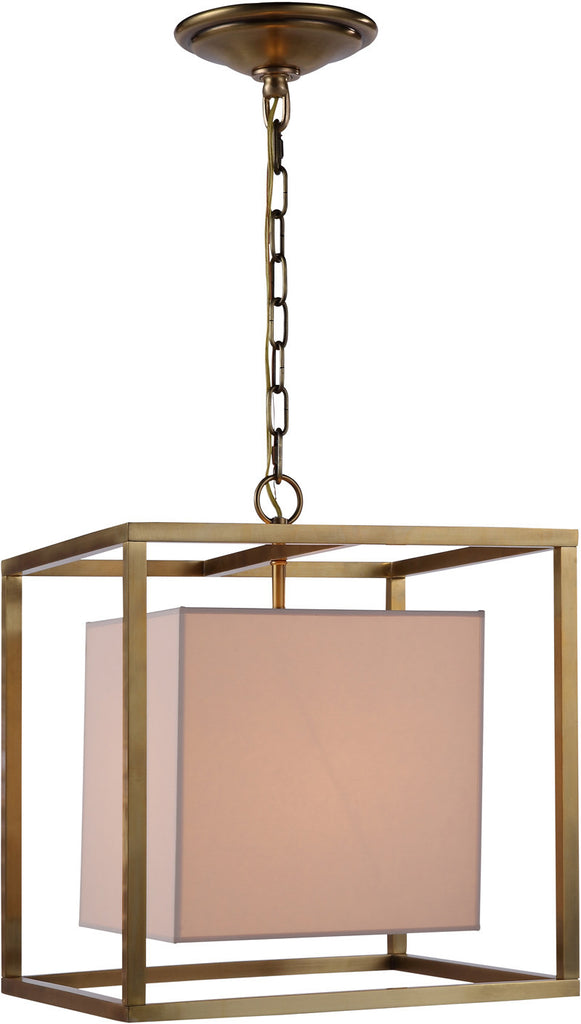 C121-1416D16BB By Elegant Lighting - Quincy Collection Burnish Brass Finish 1 Light Pendant lamp