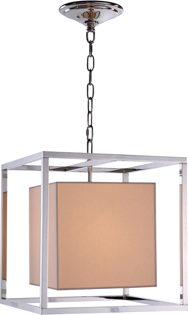 C121-1416D16PN By Elegant Lighting - Quincy Collection Polished Nickel Finish 1 Light Pendant lamp