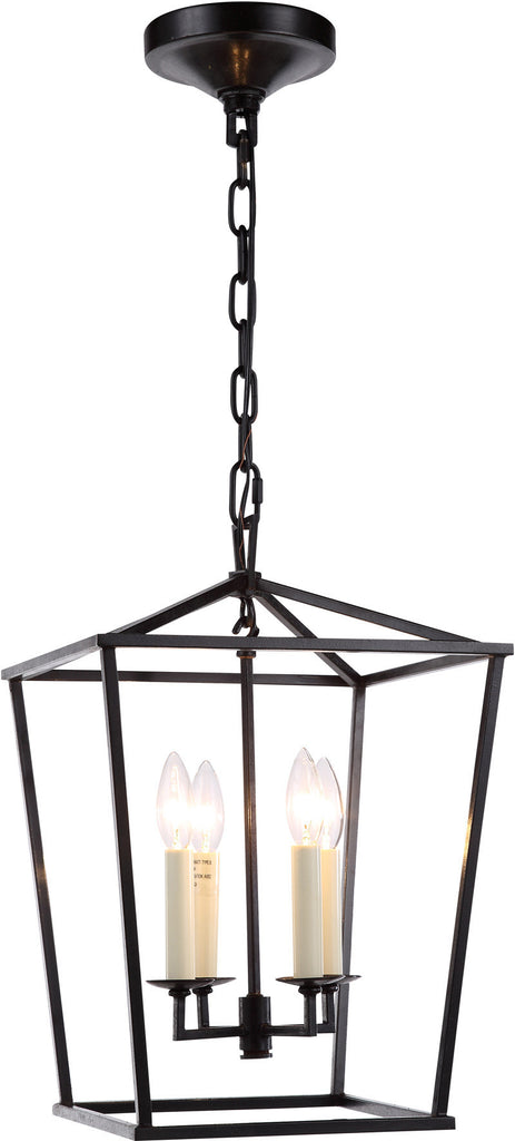 C121-1422D12VB By Elegant Lighting - Denmark Collection Vintage Bronze Finish 4 Lights Pendant Lamp