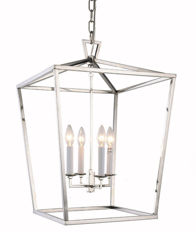 C121-1422D17PN By Elegant Lighting - Denmark Collection Polished Nickel Finish 4 Lights Pendant Lamp
