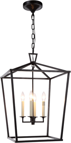 C121-1422D17VB By Elegant Lighting - Denmark Collection Vintage Bronze Finish 4 Lights Pendant Lamp