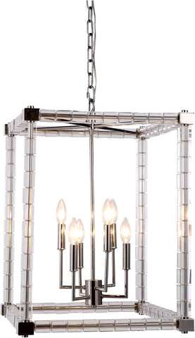 C121-1461D18PN By Elegant Lighting - Cristal Collection Polished Nickel Finish 6 Lights Pendant Lamp