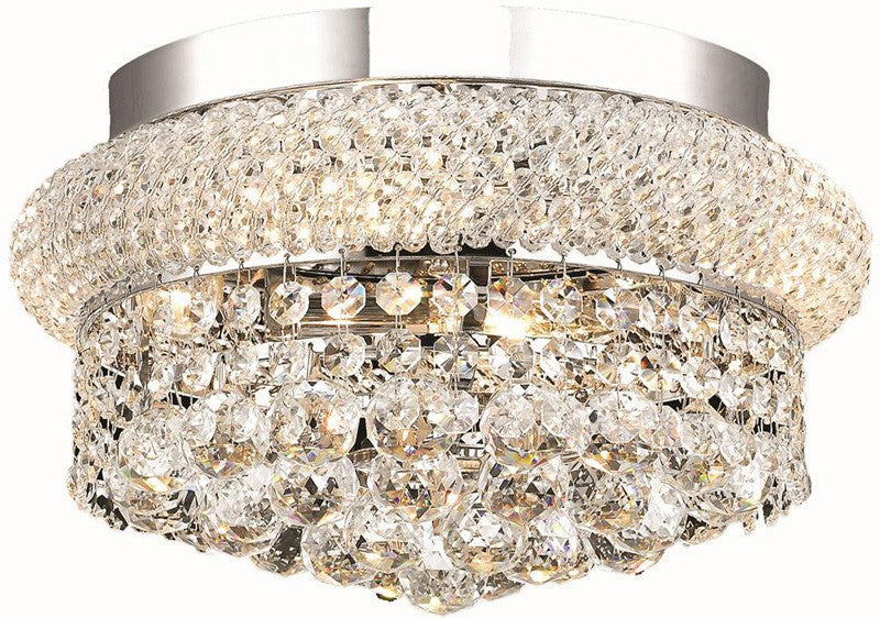 ZC121-V1800F12C/EC By Elegant Lighting - Primo Collection Chrome Finish 4 Lights Flush Mount