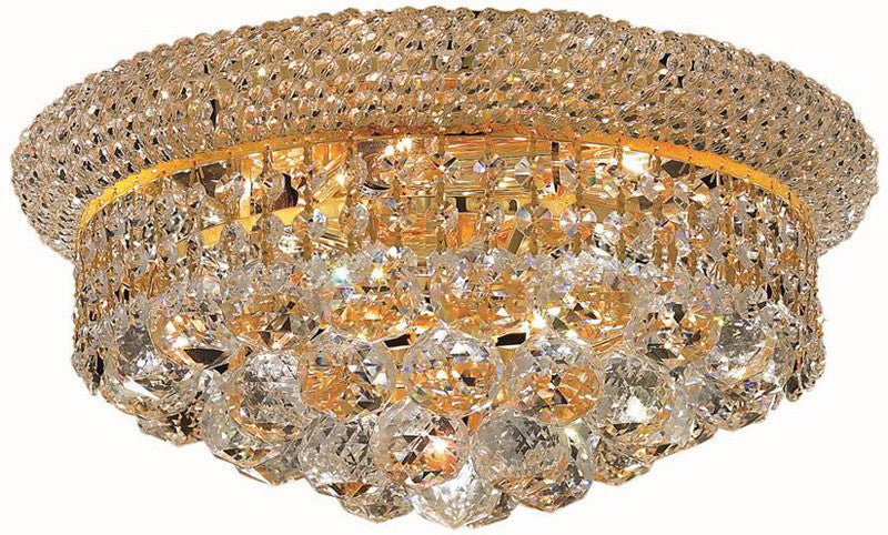 ZC121-V1800F14G/EC By Elegant Lighting - Primo Collection Gold Finish 6 Lights Flush Mount