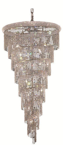 ZC121-V1801SR36C/EC By Elegant Lighting - Spiral Collection Chrome Finish 26 Lights Foyer/Hallway