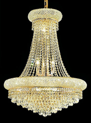 C121-1802D24G/EC By Elegant Lighting Primo Collection 14 Lights Chandelier Gold Finish