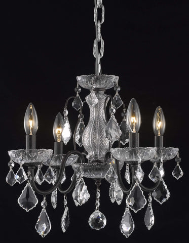 ZC121-V2015D17DB/RC By Elegant Lighting St. Francis Collection 4 Light Chandeliers Dark Bronze Finish