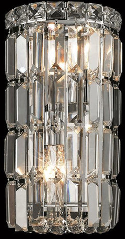 ZC121-V2030W6C/EC By Elegant Lighting - Maxim Collection Chrome Finish 2 Lights Wall Sconce