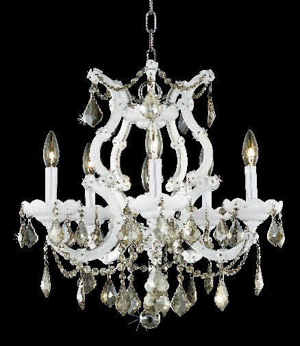 C121-2800D20WH-GT/RC By Elegant Lighting Maria Theresa Collection 6 Light Chandeliers White Finish