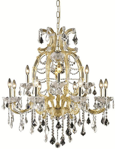 C121-2800D33G/RC By Elegant Lighting Maria Theresa Collection 12 Light Dining Room Gold Finish