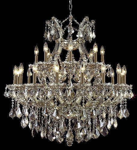 C121-2800D36GT-GT/RC By Elegant Lighting Maria Theresa Collection 24 Light Chandeliers Golden Teak Finish