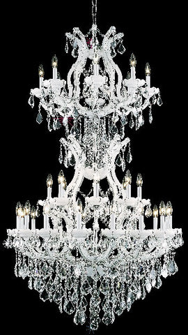 C121-2800D36SWH/RC By Elegant Lighting Maria Theresa Collection 34 Light Chandeliers White Finish