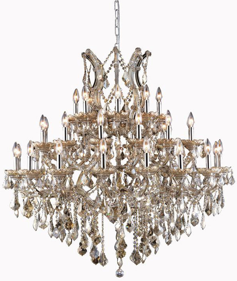 C121-2800G44GT-GT/RC By Elegant Lighting Maria Theresa Collection 37 Light Foyer/Hallway Golden Teak Finish